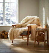 Laura Ashley Berwyn Cream Faux Fur Throw